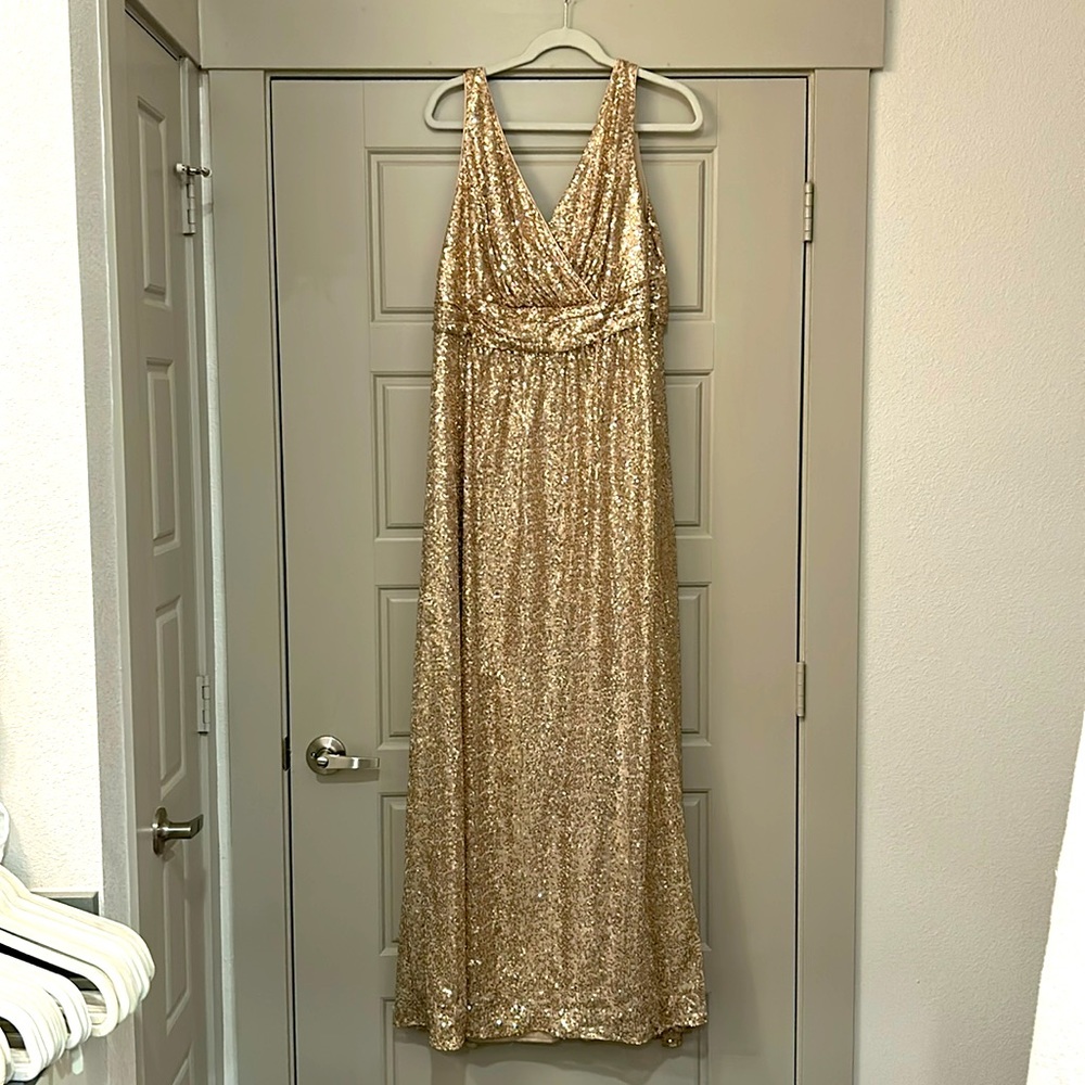Gold bridesmaid dress